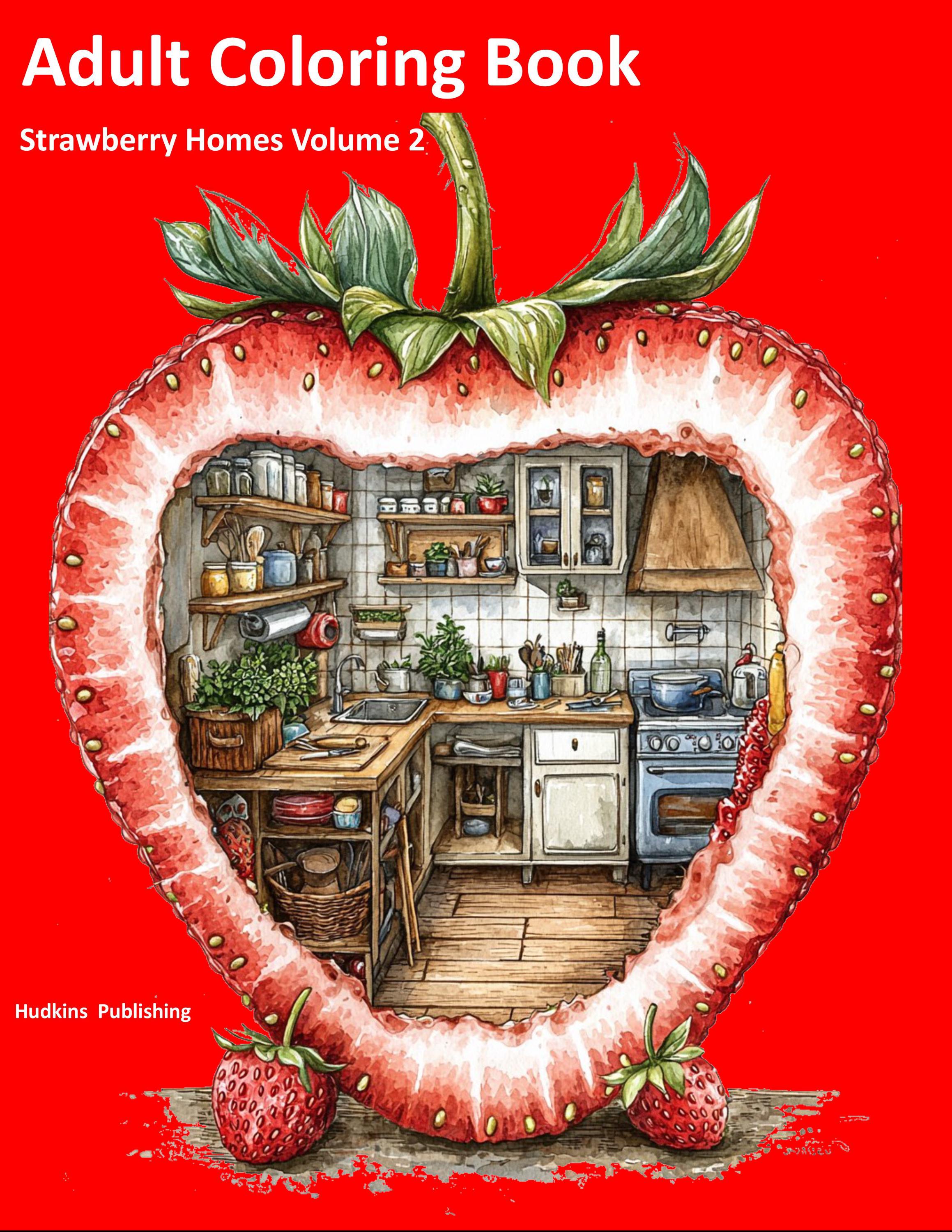 Strawberry Home Dwellings Vol. 2: An Adult Coloring Book, Hudkins Publishing