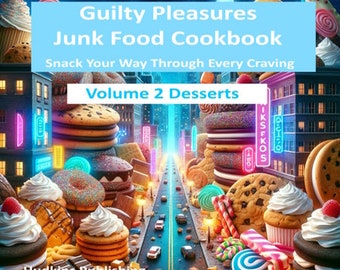 Guilty Pleasures, Junk Food Cookbook: Volume Two – Desserts, PDF, 80 Pages, 30 Illustrated Recipes, 15,756 words of goodness