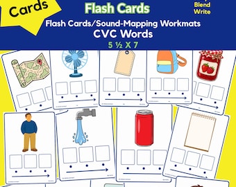 Short A CVC Flash Cards | Sound-Mapping Workmats, Phonics Practice (Digital Download)