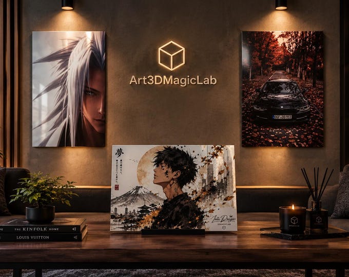 Featured listing image: Custom Photo to Metal Print, High Gloss Sublimation Wall Art, Personalized Anime & Gaming Poster, Otaku Gift