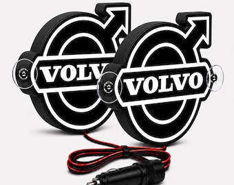 Volvo Truck LED-logo voor de voorruit, 3D-geprint, verlicht cabinebord, 12V/24V, zuignapverlichting, per stuk of set van 2.