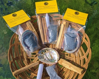 Energy Cleansing Kit with Abalone shell Palo Santo Stick smudging house blessing