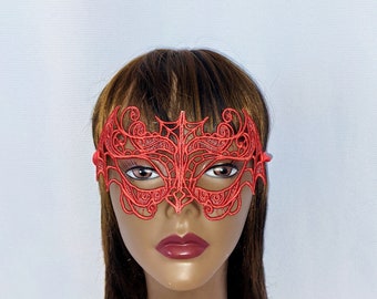 Rust Brown Bat Mask Freestanding Lace - Masquerade Ball - Steampunk Fetish mask, Mardi Gras boudoir belle of the ball mask Chiroptera