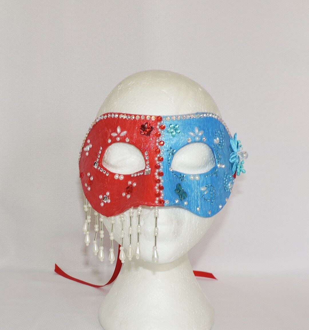 Beaded Masquerade Mask Mardi Gras Ball Mask Carnival Halloween Costume