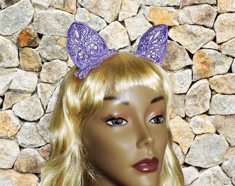 Custom Handmade Lace Cat or Pony Cosplay Ears Headband for Festivals, Parties, Cons & Photoshoot Accessories, Lolita headband, made to order