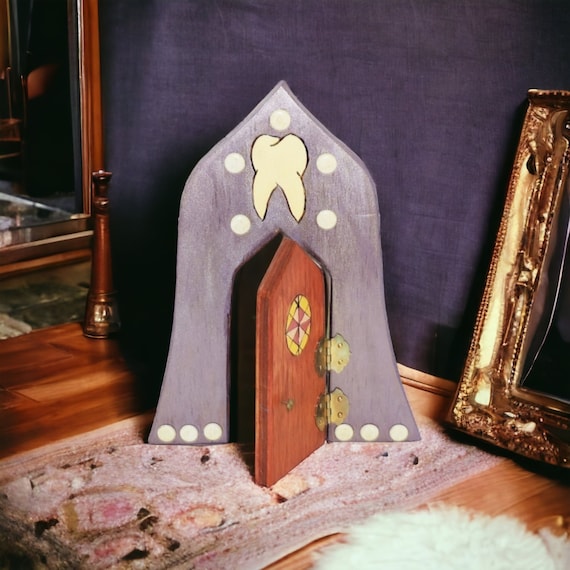 Miniature Tooth Fairy Door for first lost tooth. Perfect Kids Room Decor and Gift for Kids