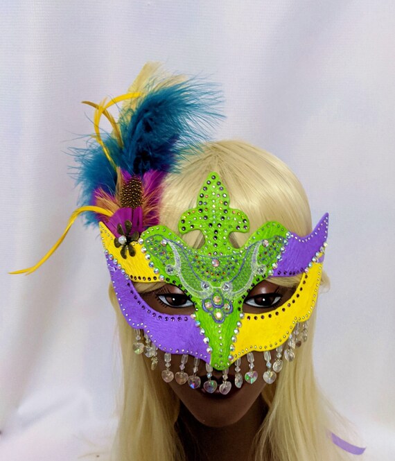 Mardi Gras Mask Beaded Masquerade Ball Costume Mask Venetian  display picture 1