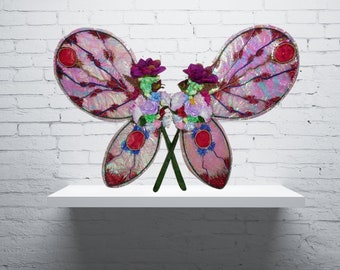 Adult realistic fairy wings Faerie Cellophane Wings , Large iridescent fae wings woodland fairy Costume Cosplay
