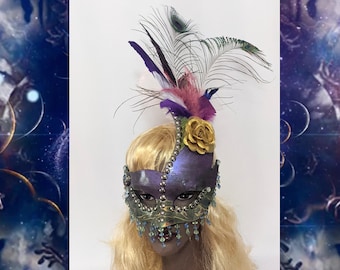 Beaded Mardi Gras Mask costume Halloween Venetian party mask carnival masquerade Ball ready to ship