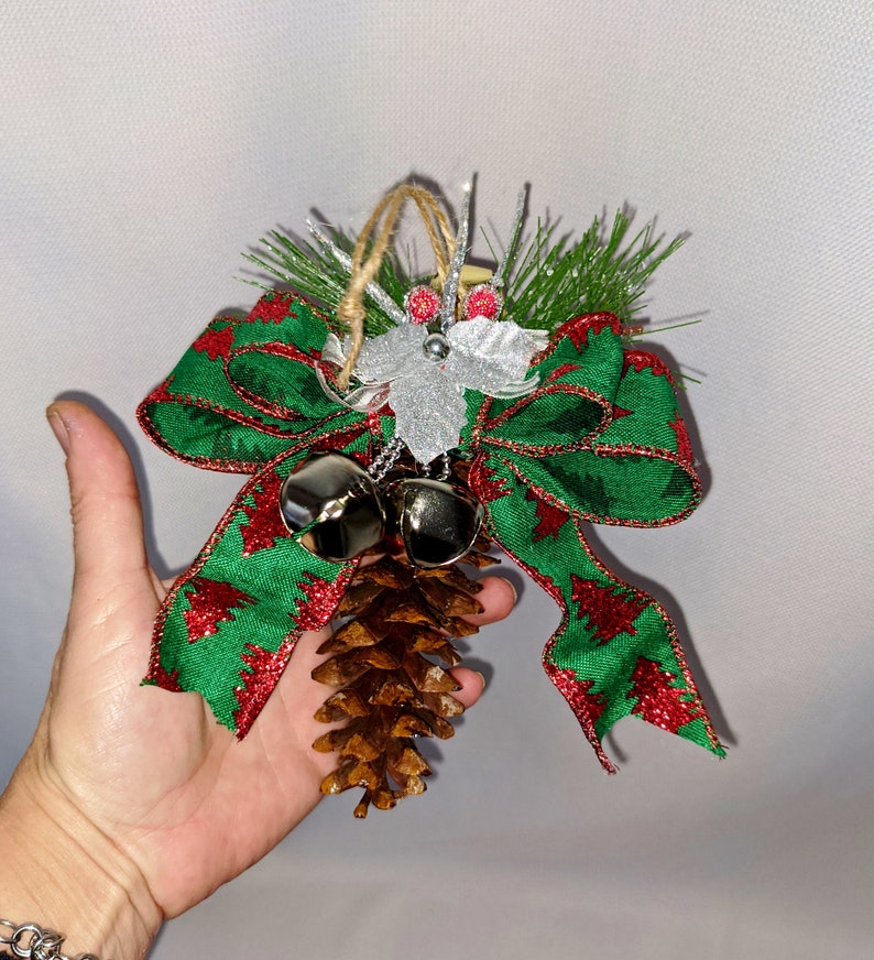 Natural Pinecone ornament large White Pine decorations pine cone first Christmas Rustic holiday