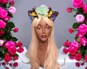 Forest Fairy floral Headpiece for Festival, Fantasy Photo Prop  Forest Goddess Flower Headband for fairy cosplay