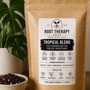 Root Therapy Tropical Blend | Monstera Potting Mix | Philodendron Soil | Indoor Plant Potting Mix | Premium Tropical Houseplant Soil