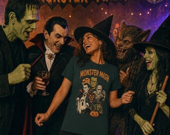 Monster Mash Halloween Shirt | Retro Classic Monsters Tee | Vintage Horror Unisex T-Shirt | Unisex Sweatshirt