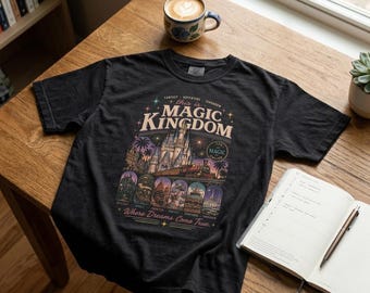 Camiseta retro de Comfort Colors para el Reino Mágico, camiseta para vacaciones en parques temáticos 2026
