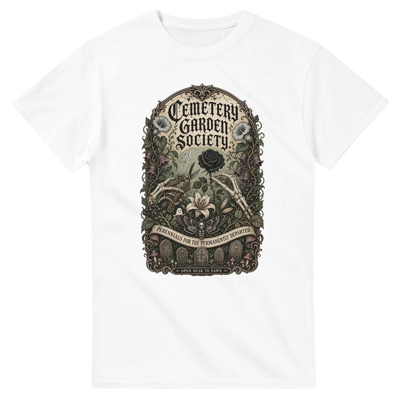 Cemetery Garden Society Sweatshirt Gothic Botanical Crewneck | Dark Academia Gardening Sweater image 9