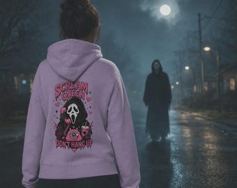 Scream Queen Hoodie | Spooky Girly Halloween Sweatshirt | Horror Lover Gift