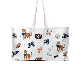 Torba weekendowa Auburn Tiger Pattern | Wzór łapy futbolisty uniwersyteckiego