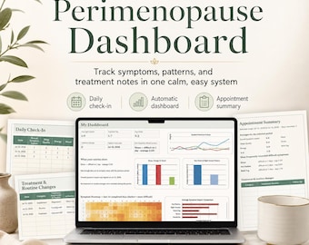 Perimenopause Symptom Tracker | Hot Flash & Mood Log (Digital Download)