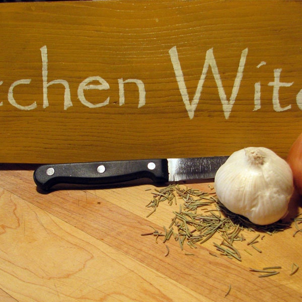 Kitchen Witch, Wood Sign, Handmade, Primitive, Shabby, Distressed, Antiqued
