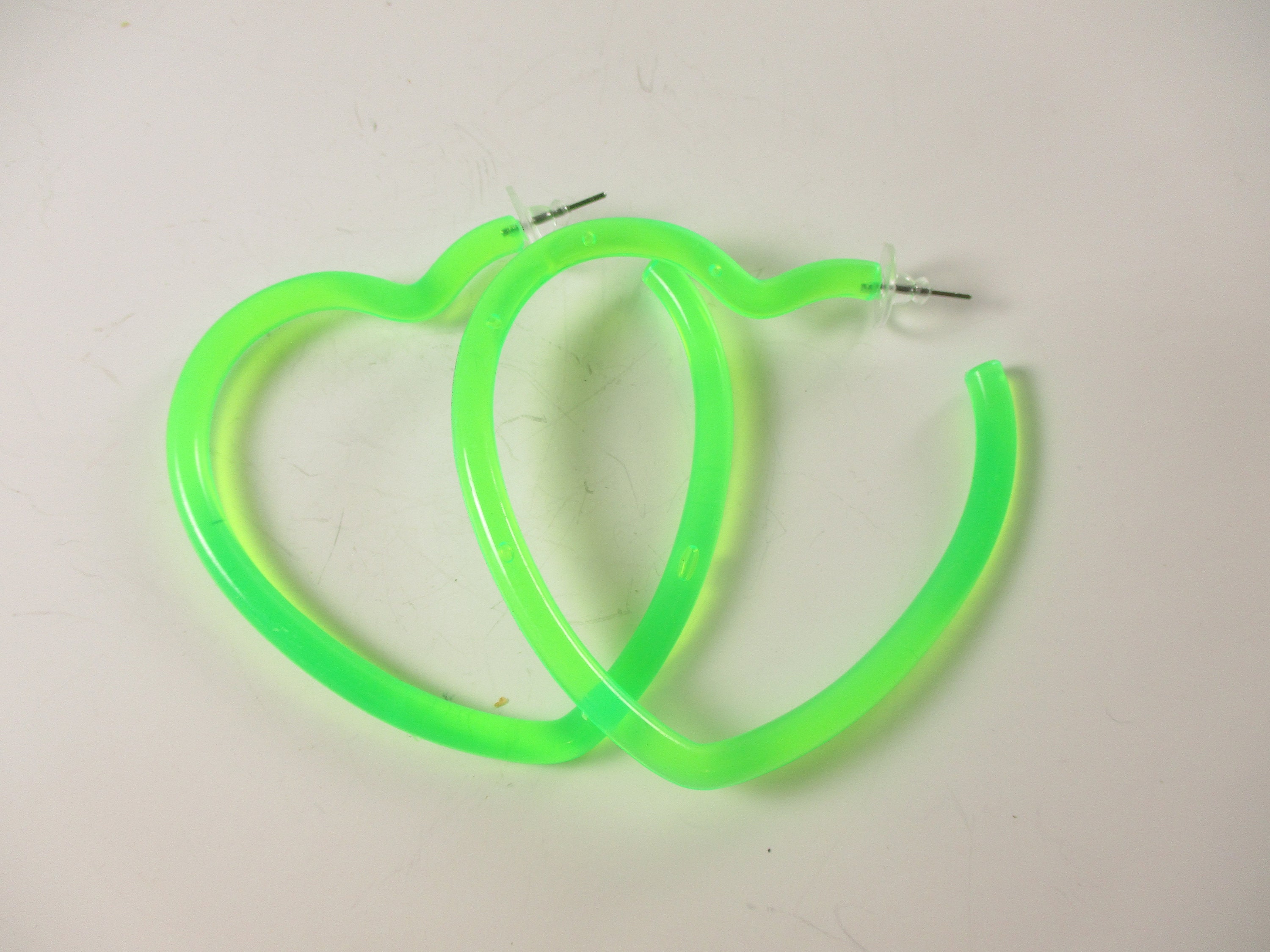 Light Up Small Neon Hoop Earrings In Green