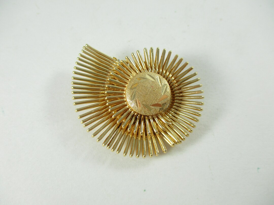 Vintage Clip on Circle Scarf Ring Spiral Pinless Brooch Etsy