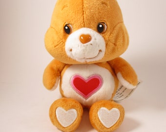 Vintage Tender Heart Care Bear, Carlton Cards Anniversary 8 inch Plush Teddy Bear 2002