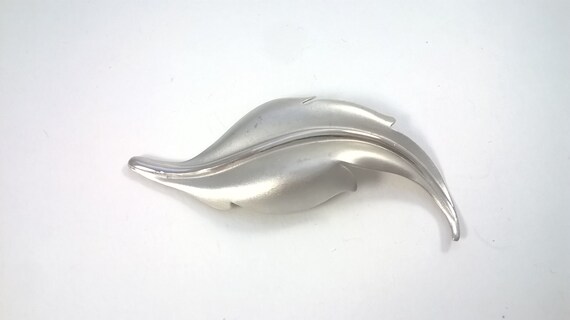 Vintage Silver Leaves Brooch - Silver Leaf Pin Jew