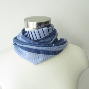Vintage Long Striped Blue Scarf by Patricia Dumont, Summer  Scarves - Womens Accessories 1980s