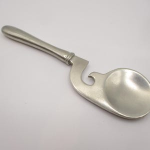 Cuillère à condiments en étain vintage, cuillère en pot à crochet unique en étain mouette, confiture de miel