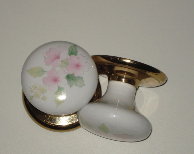 Vintage Ceramic Flower Door Handle and Parts Knob Pull Etsy