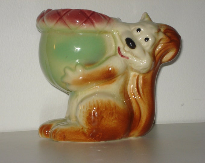 Vintage Squirrel and Acorn Nut Planter Vase Retro Decor 1960s Etsy