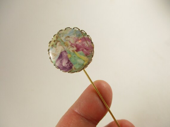 Lot - ASSORTED ANTIQUE HAT PINS - PINK STAR, TOURMALINE Vintage Gold and Pink Stick Pin Hat Pin display picture 1