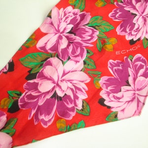 Langer Seidenschal, Eco-Seidenschal, helle Ganzjahresblumenmode - Damen Accessoires