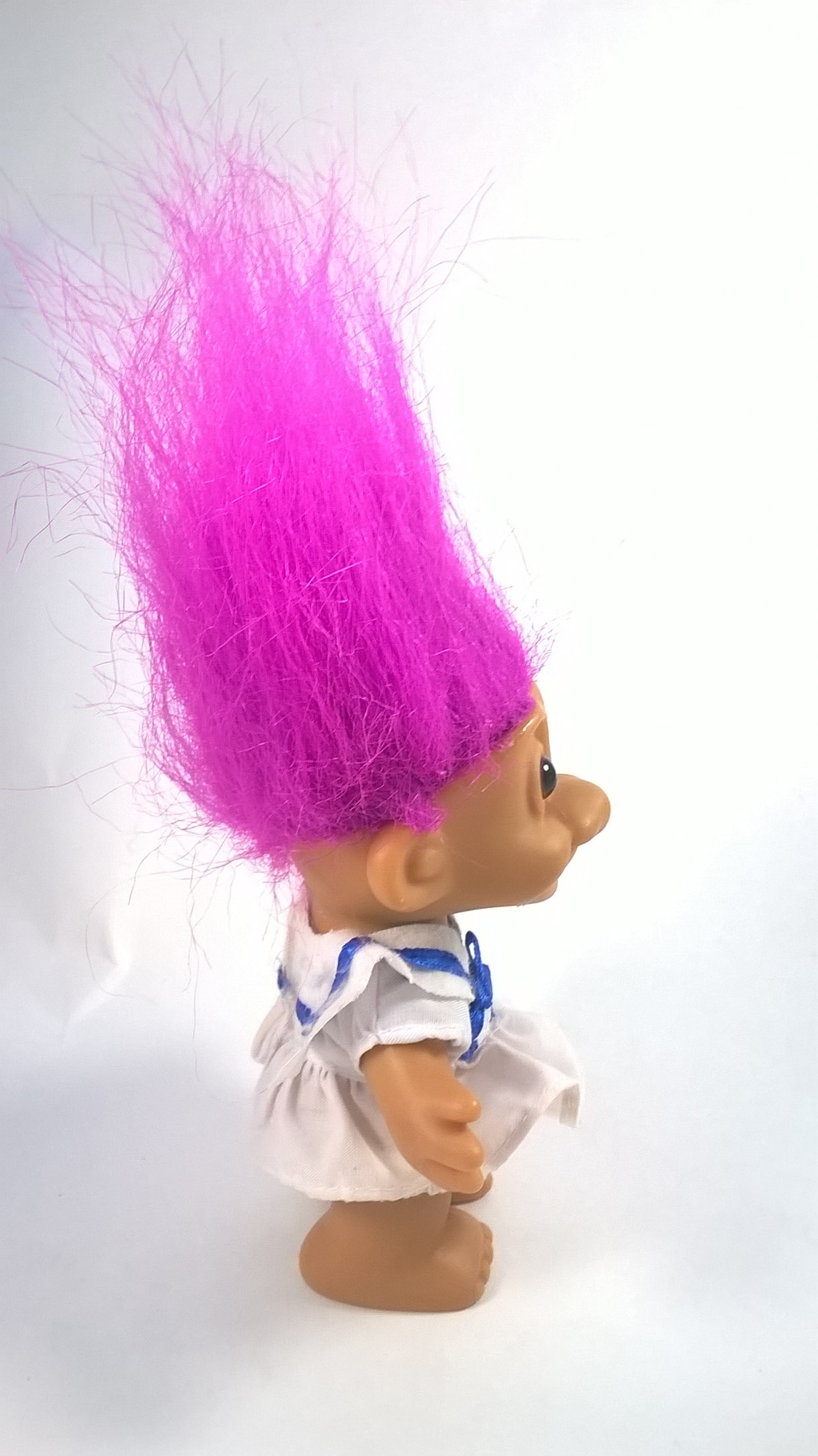 Vintage Russ Troll Doll Pink Hair Girl Troll in Sailor Suit Etsy
