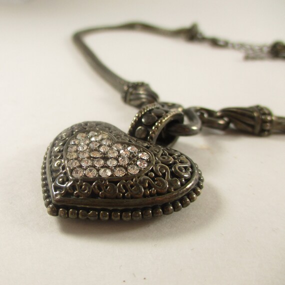 Lia Sophia Heart Necklace Rhinestone 