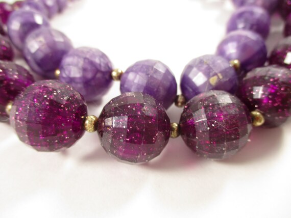 Chunky Bead Necklace Vintage Purple Fashion Jewelry 1960s Etsy