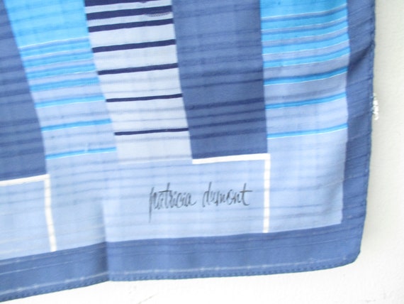 Vintage Long Striped Blue Scarf by Patricia Dumon… - image 5