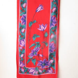 Vintage Rotes Blumentuch: 90s Blumen Print