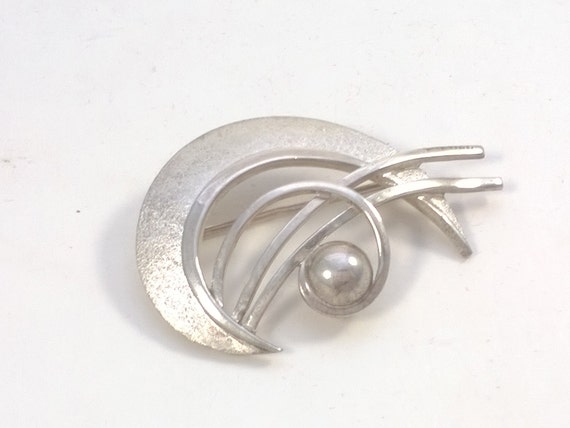 Vintage Silver Leaves Brooch - Silver Leaf Pin Jew