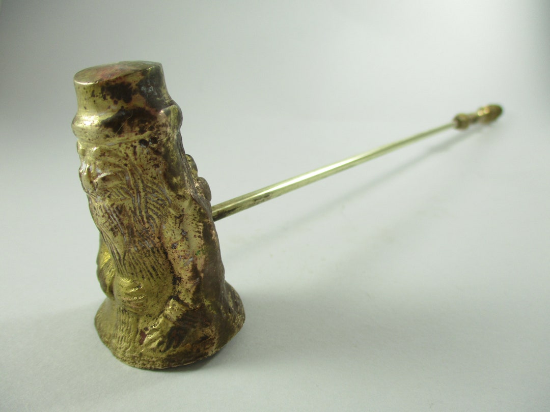 Vintage Brass Candle Snuffer Old Man Santa Candle Holder Etsy