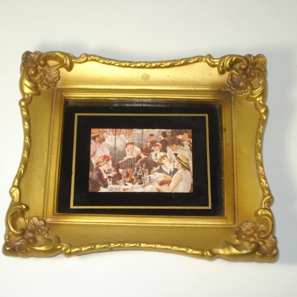 Gold Picture Frame, Vintage Elaborate Photograph Holder, 1960s USA