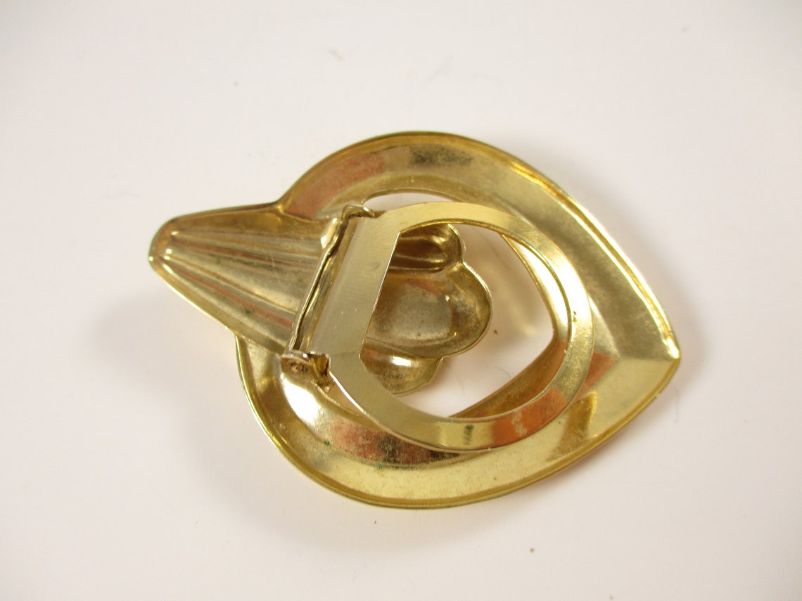 Vintage Gold Scarf Clip Pinless Pinfashion Jewelry Brooch Etsy