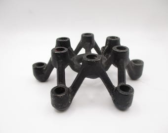 Vintage Cast Iron Mini Candle Holder , 12 Candles , Birthday Cake or Centerpiece MCM  Decor
