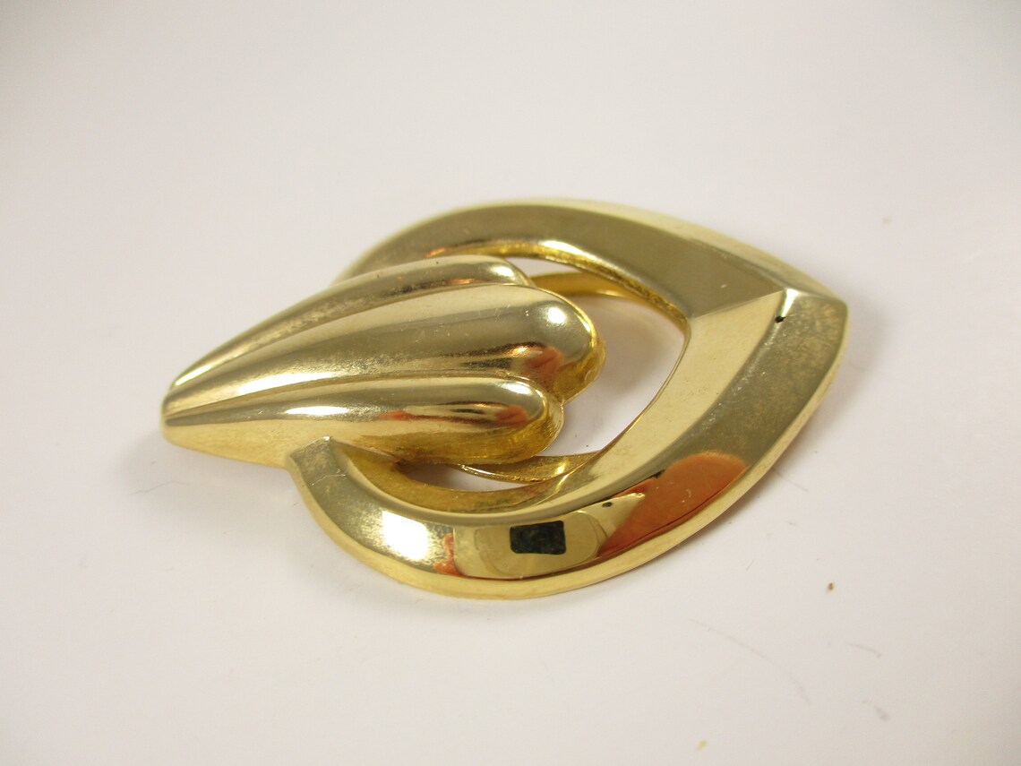 Vintage Gold Scarf Clip Pinless Pinfashion Jewelry Brooch Etsy