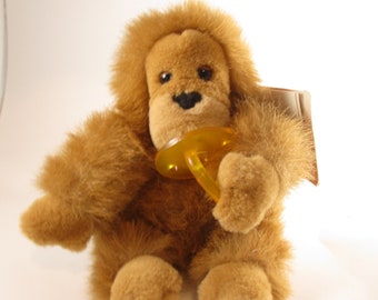 Vintage Russ Amrams Ku Ku Monkey Plush with Pacifier