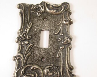 Vintage Light Switch Plate, Single Lightswitch Cover- Ornate Decor