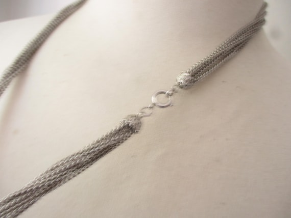 Collier Vintage Avec Pendentif Argent Et Pampilles Perles – Style Bohème, Pierre De Lune, Occasion En Bon état