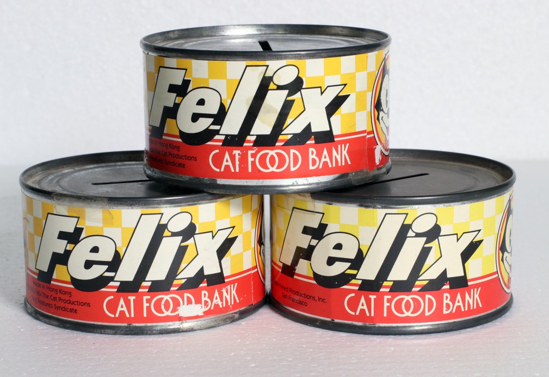 Vintage Felix the Cat Cat Food Can Bank Etsy