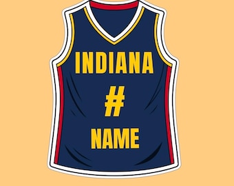 Custom - Indiana Fever Jersey Sticker, Vinyl Sticker, WNBA Sticker