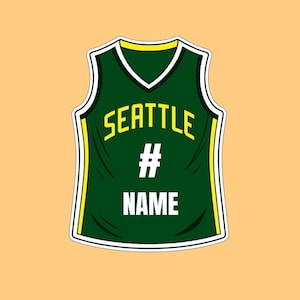 Choose Your Player - Seattle Storm Jersey Sticker, Vinyl Sticker, WNBA Sticker